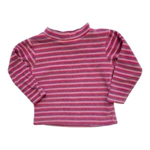 Vintage 1990s New Legends Striped Pink Purple Mock Neck Long Sleeved Top